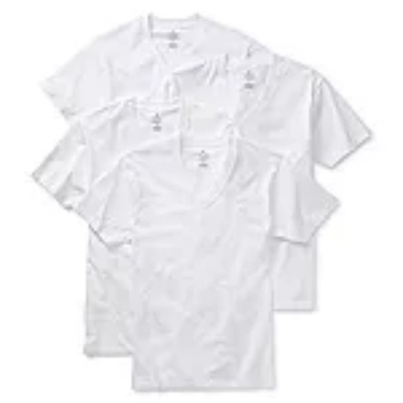 Stafford Heavyweight Mens 4 Pack Short Sleeve V Neck T-Shirt-Extra Tall - Picture 4 of 4